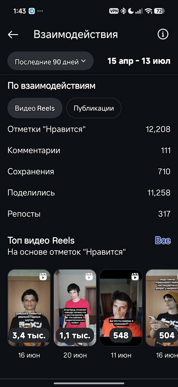 Взаимодействия Reels Джека